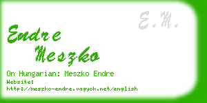 endre meszko business card